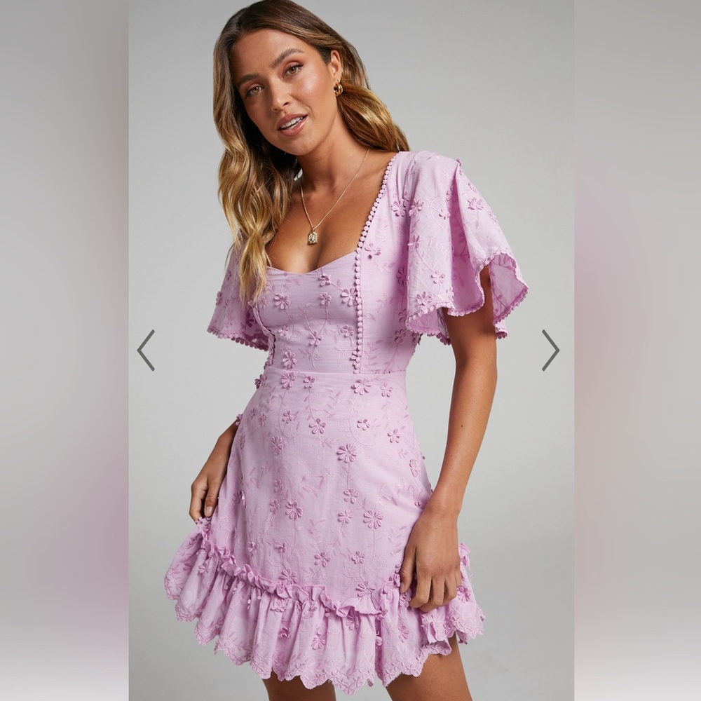 FANCY A SPRITZ MINI DRESS - SQUARE NECK DRESS IN LILAC